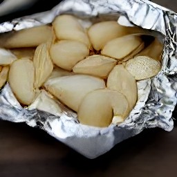 the cloves are now cooled and unwrapped from the aluminum foil.