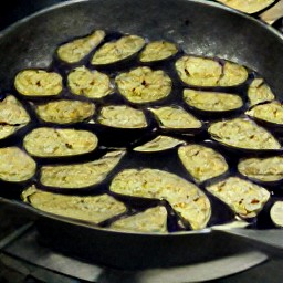 cooked eggplants.