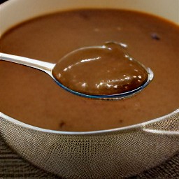 the soup drained of its liquid.