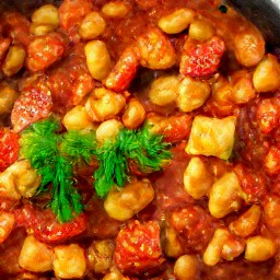 a dish called eggplant tagine, which is a type of stew made with eggplants, tomatoes, lima beans, and other spices.