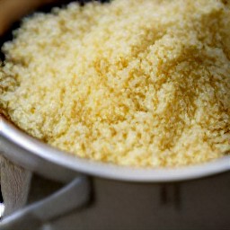 half a clove of garlic that has been crushed with a crusher.