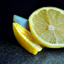 the lemon is cut into fine strips.