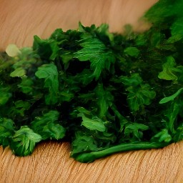 after peeling and chopping the garlic, chop the parsley.