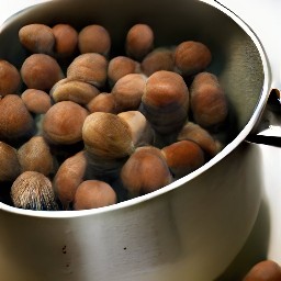 boiled hazelnuts.
