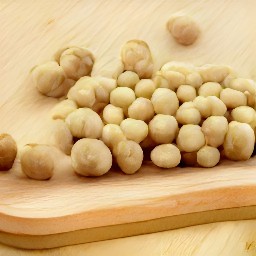 peeled iced hazelnuts.