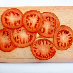 a sliced tomato.