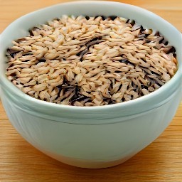 a bowl of mixed wild rice, pearled barley, and brown rice.
