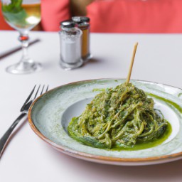 

This delicious green sauce pasta is a soy-free dinner that's perfect for vegetarians! Made with spaghetti, frozen peas, cream and parmesan cheese - it's sure to please.