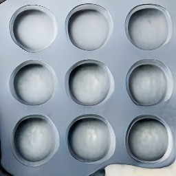 a greased muffin tin.