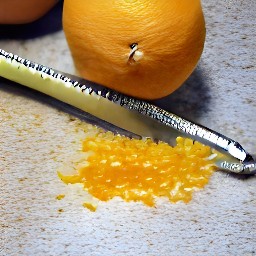 the zester will remove the orange peel in thin strips.