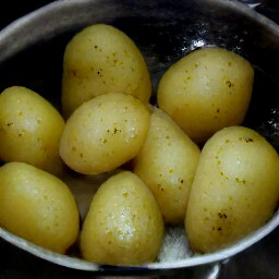 a cooked potato.