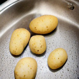 the potatoes are rinsed.