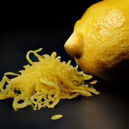 the lemon zest in small pieces.