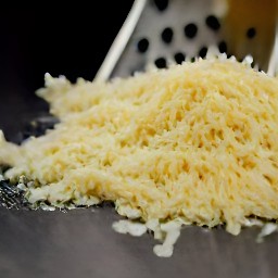 the output is grated parmesan cheese.