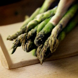 a trimmed asparagus.