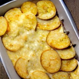 the baking dish is returned to the oven and baked for 10 minutes, then the heat is turned off and the dish is removed from the oven.