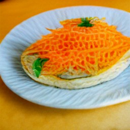 a flour tortilla with hummus, lettuce, carrots, cucumbers, tomato sauce and shredded cheddar cheese.