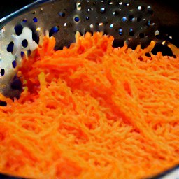 shredded cheddar cheese and carrots.