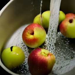the apples are rinsed.