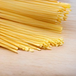 spaghetti pieces.
