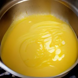 the margarine has melted and been removed from the heat.