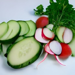 a bowl of chopped vegetables.