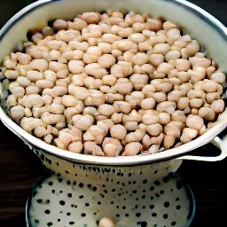 three rinsed and drained beans.