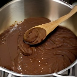 a chocolate and vanilla extract sauce.