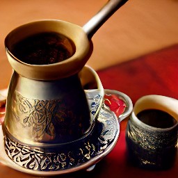 a cup of turkish boiled coffee.