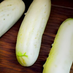 a peeled cucumber.