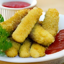 the dish is transferred to a serving plate and served with spaghetti sauce.
