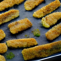 the zucchini fingers semi-baked after 8 minutes in the hot oven.