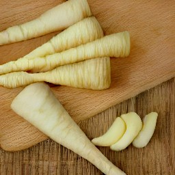 peeled parsnips.