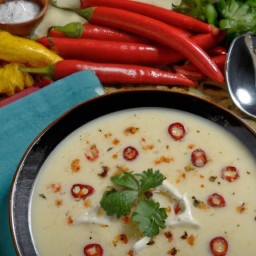 

This comforting spiced parsnip soup is a perfect winter dinner, made of butter, onions, parsnips and vegetable broth. It's gluten-free, eggs-free and nuts-free and finished with whipping cream for extra richness.