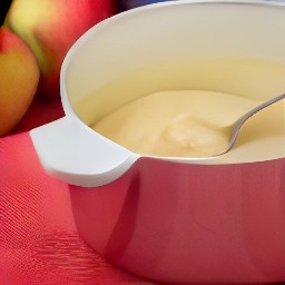 a pot of apple puree.