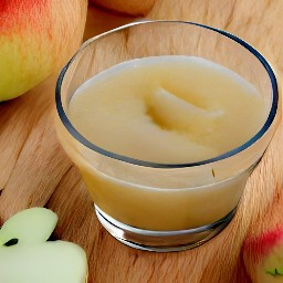 the apple puree is strained to get apple juice.