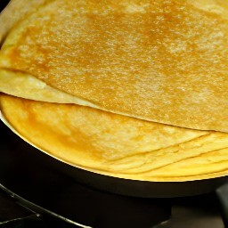the crepe cooked for one minute.