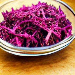 shredded red cabbage.
