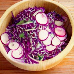 the italian dressing is mixed evenly throughout the bamboo bowl.