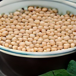 3 cups of water in a bowl with cowpeas soaking for 10 minutes.
