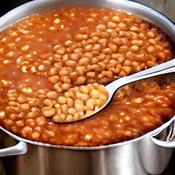 a pot of cowpeas with onion, tomato paste, coconut cream, paprika, chili powder, cumin, brown sugar and salt.