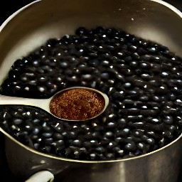 a pot of spicy black beans.