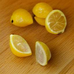 8 wedges of lemon with the zest removed.