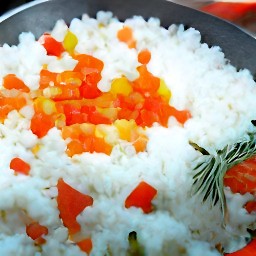 a dish of mexican rice.