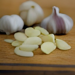 garlic that has been peeled and sliced.