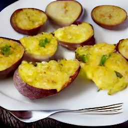 the food is transferred from the cooking surface to a plate.