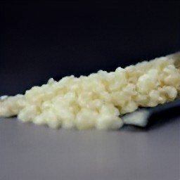garlic that has been peeled and chopped.