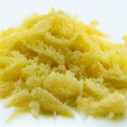 the ginger root grated into small pieces.