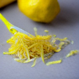 the output is lemon zest.