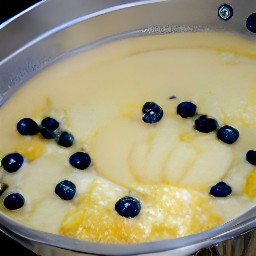 a bowl of muffin mixture.